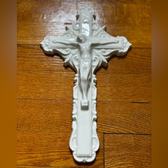 Vintage Glazed Ceramic Cross - Picture 3 of 5